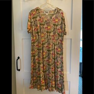 Flax dress rayon M gorgeous print